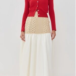Lingua Franca Mekas Knit Combo Drop Waist Skirt